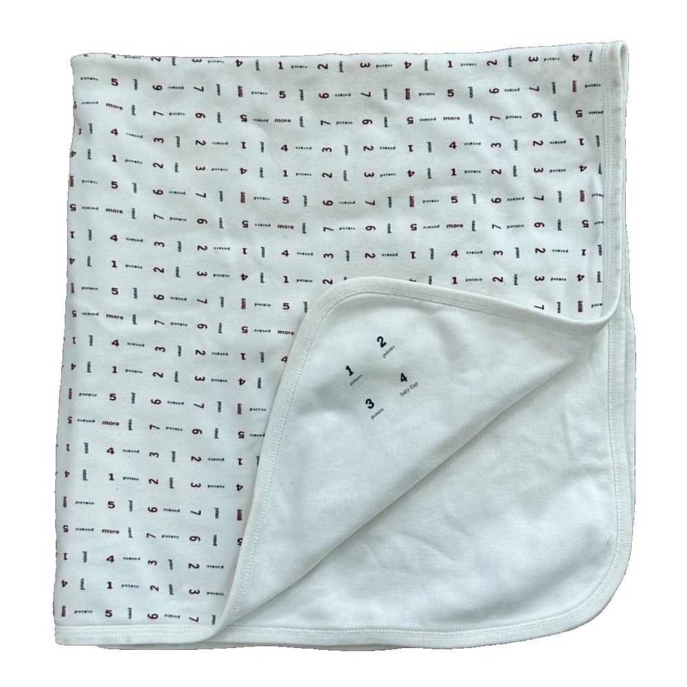 Vintage Baby Gap Blanket 1 Potato 2 Potato 3 4 Cotton White 2 Ply